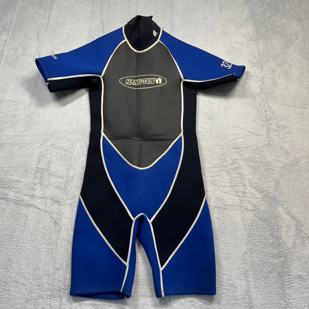 Hang Ten Shorty Wetsuit Youth Blue Black 3/2mm Neoprene Spring Suit XL